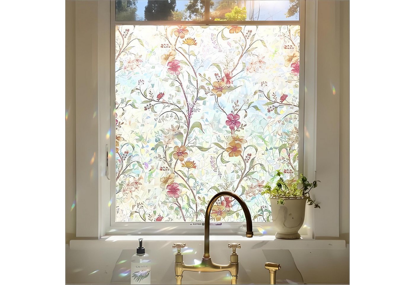Agger Fensterfolie Blickdicht Selbsthaftend, Sichtschutzfolie Fenster, 95% UV-Schutz, 45x200cm Selbsthaftende Fensterfolie – Geeignet für Hausfenster – Bild 5 von 5