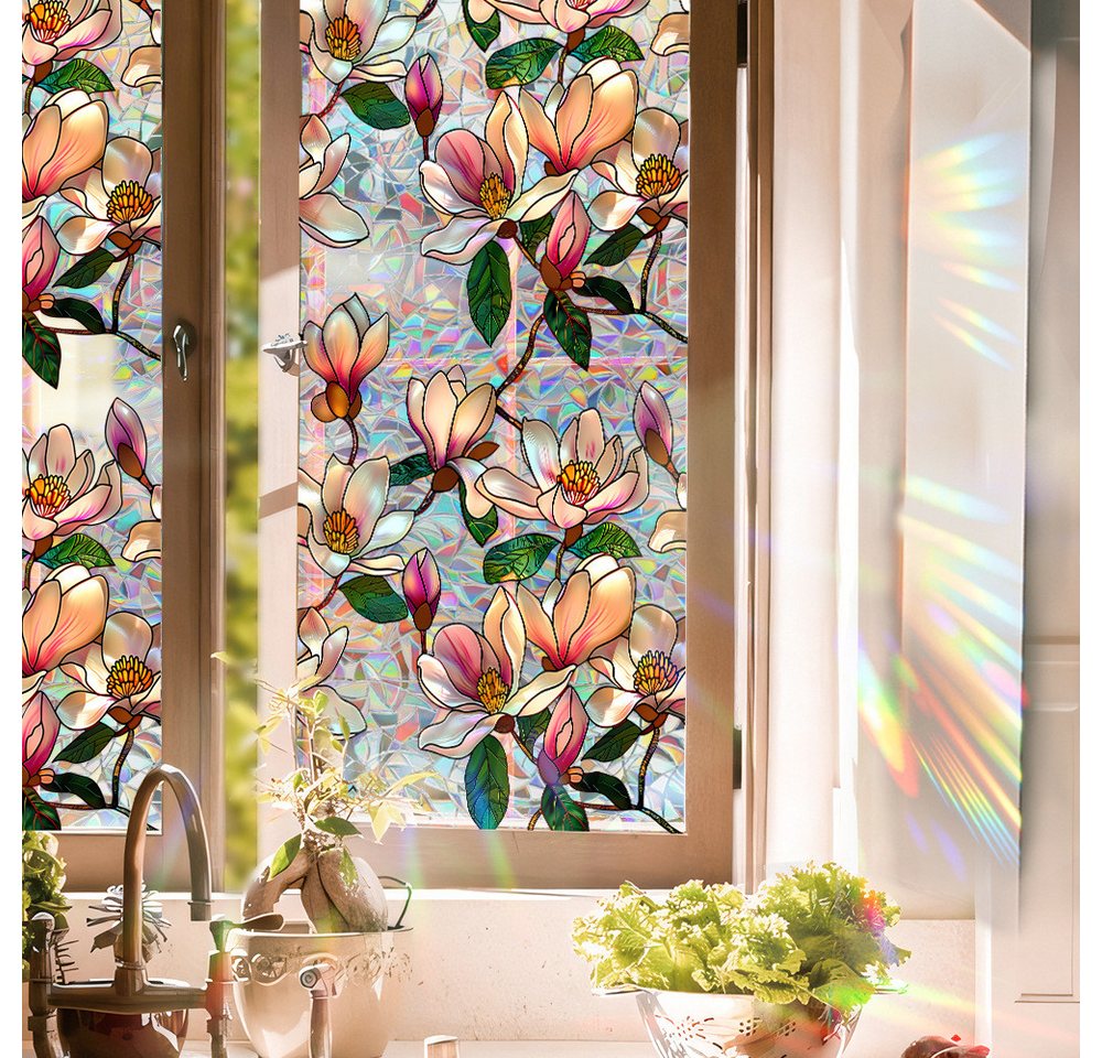 Agger Fenstersticker Blumen-Fensteraufkleber, dekorative Fensterfolie – Bild 4 von 5
