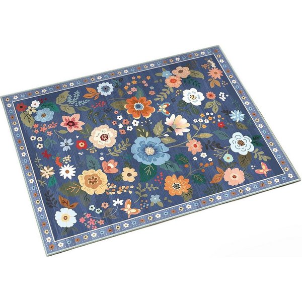 Agger Fußmatte Fußmatte mit Blumenmuster, Teppich im Boho-Stil, Landhausstil-Türmatte für Wohnzimmer, Kinderzimmer, Schlafzimmer