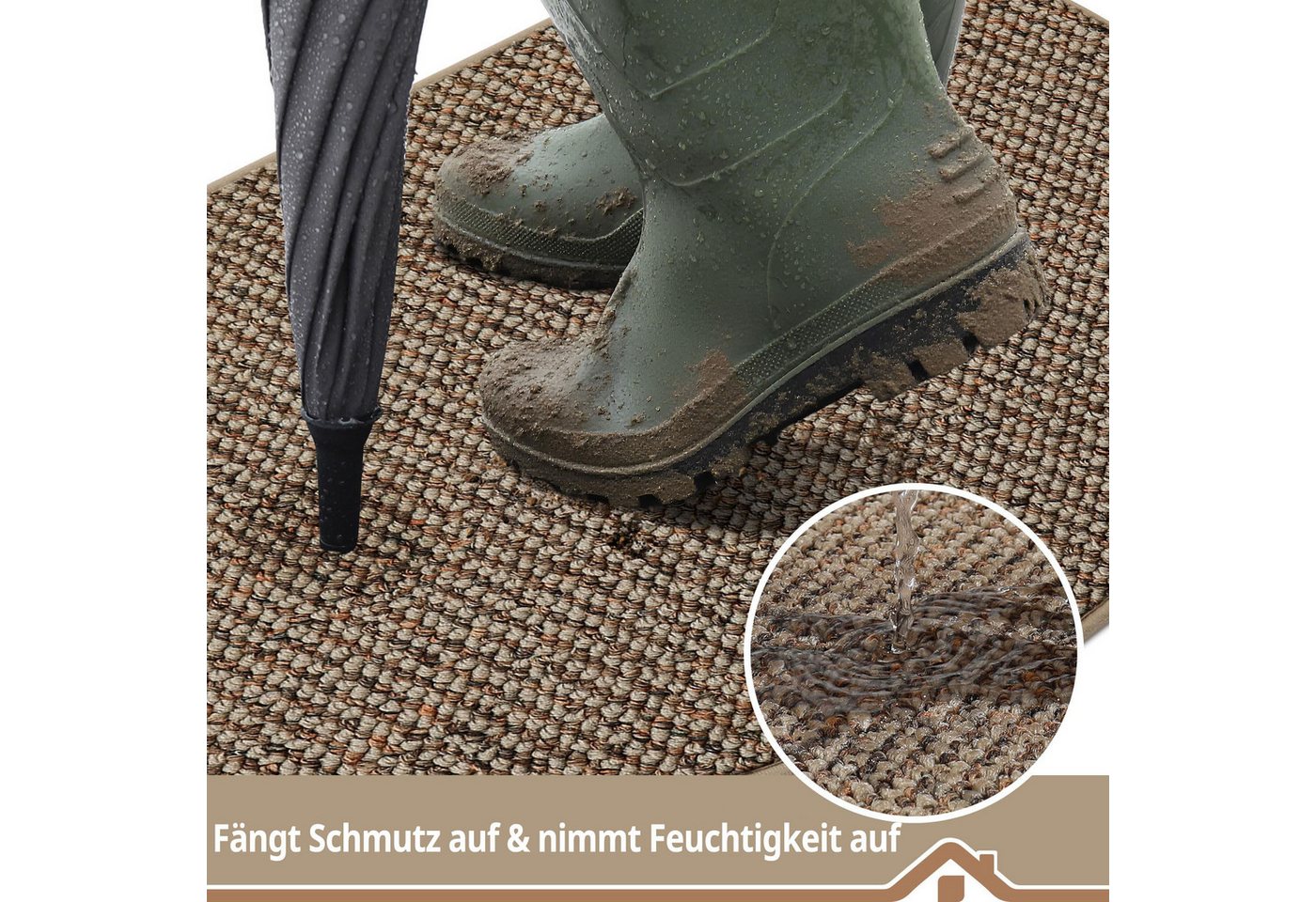 Agger Fußmatte Sisal-Fußmatte, Halbmond-Kratzmatte, Kratzbrett, strapazierfähige Kratz-Fußmatte für Katzen, dekorative Fußmatte – Bild 3 von 5
