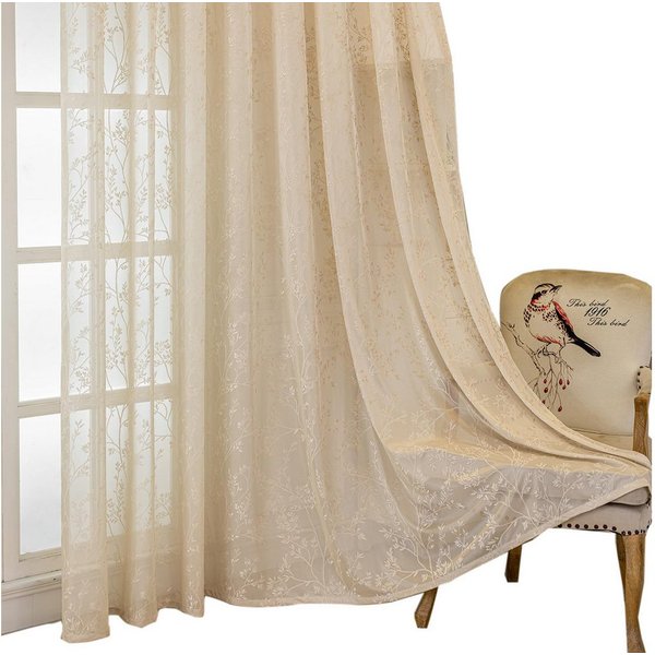 Agger Gardine Spitze Voile Gardinen,Jacquard-Vorhänge mit Metallösen 1 Artikel (1 St), Geeignet für Wohnzimmer/Schlafzimmer: Transparente Schiebegardinen