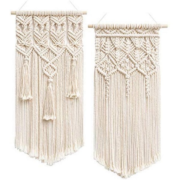 Agger Hängedekoration 2PCS Makramee gewebte Wandbehang Boho Chic Bohemian Home (2 St), Geometric Art Decor - Schöne Wohnung Dorm Room Decoration