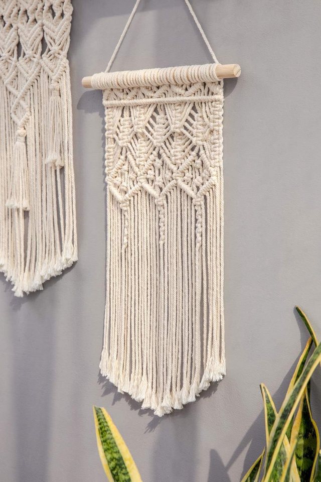 Agger Hängedekoration 2PCS Makramee gewebte Wandbehang Boho Chic Bohemian Home (2 St), Geometric Art Decor - Schöne Wohnung Dorm Room Decoration – Bild 3 von 5