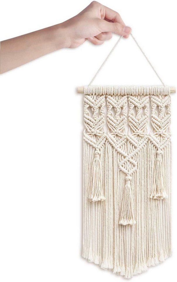 Agger Hängedekoration 2PCS Makramee gewebte Wandbehang Boho Chic Bohemian Home (2 St), Geometric Art Decor - Schöne Wohnung Dorm Room Decoration – Bild 5 von 5