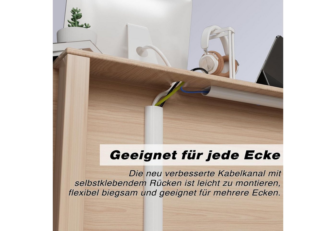 Agger Kabelkanal Silikon Kabelkanal Selbstklebend Kabelleiste Boden Seitlich offen – Bild 5 von 5