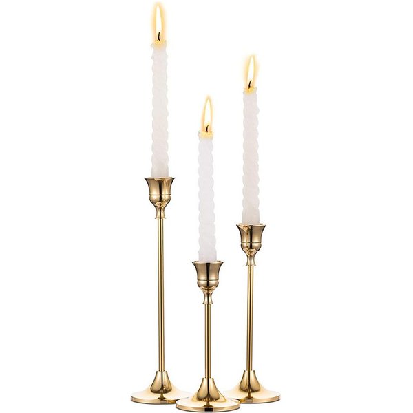 Agger Kerzenständer 3 Stück Dekorativer Vintage-Kerzenhalter, für Stabkerze Spitzkerzen Hochzeit Party Weihnachten Tischdeko