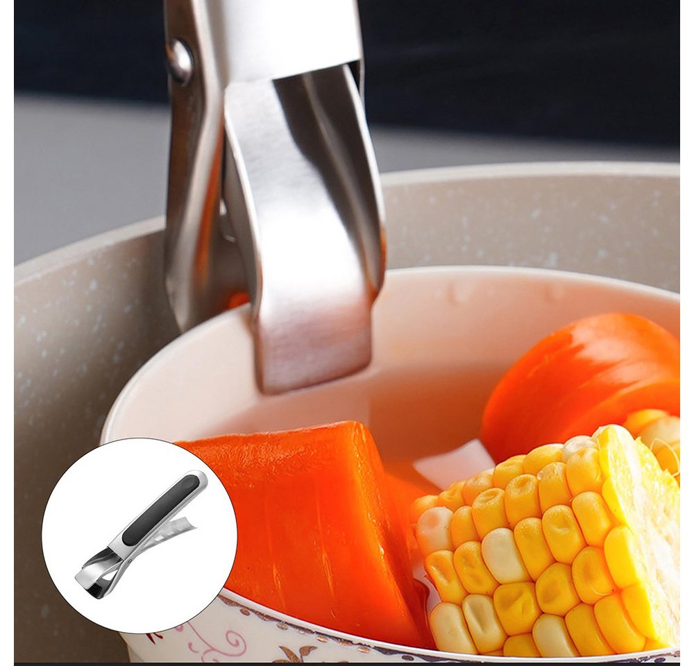 Agger Kochzange Küchenzange Backofen,2er-Set Airfryer-Zangen,rutschfeste, Edelstahl, Anti-Verbrennungs-Schutz für Ofen und Pfanne – Bild 5 von 5