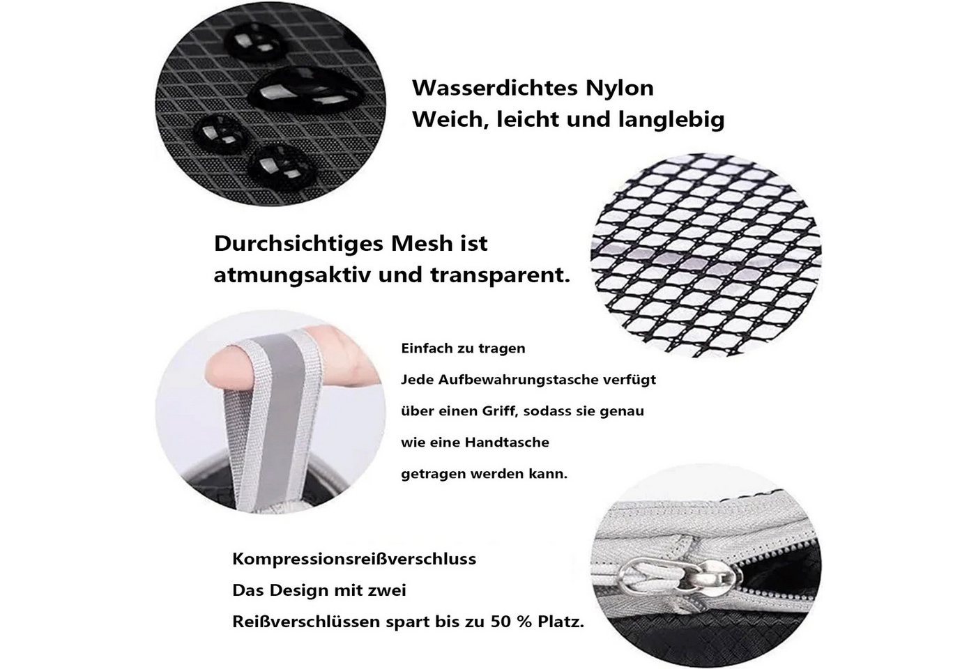 Agger Kofferorganizer Kompressions-Packwürfel / Kompressionswürfel 5 Stück (5-tlg), Reise-Kompressionsbeutel – Bild 3 von 5