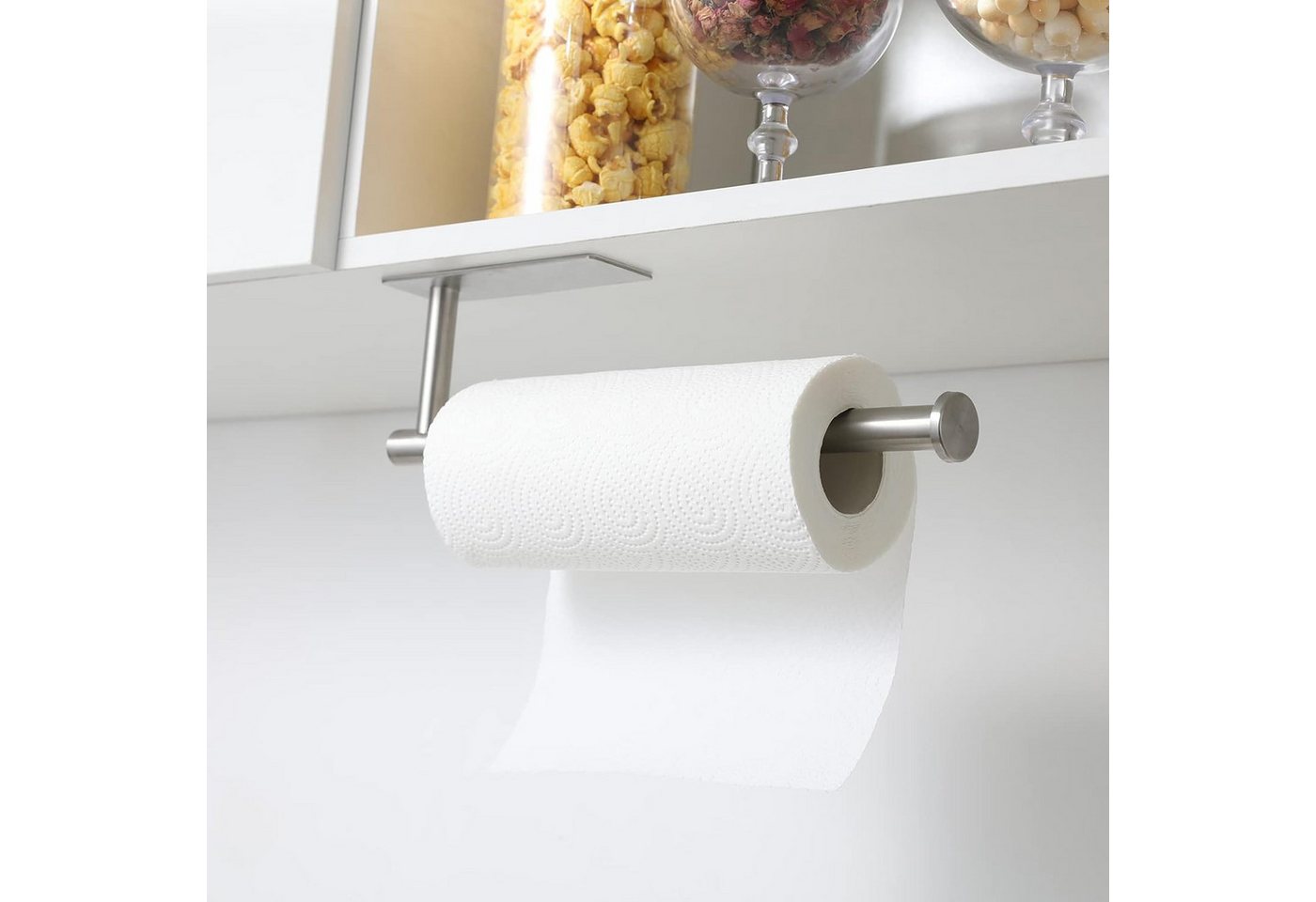 Agger Küchenrollenhalter Edelstahl Rollenhalter, Kein Bohren Küchenpapierhalter Unter Schrank, (1-St) – Bild 3 von 5