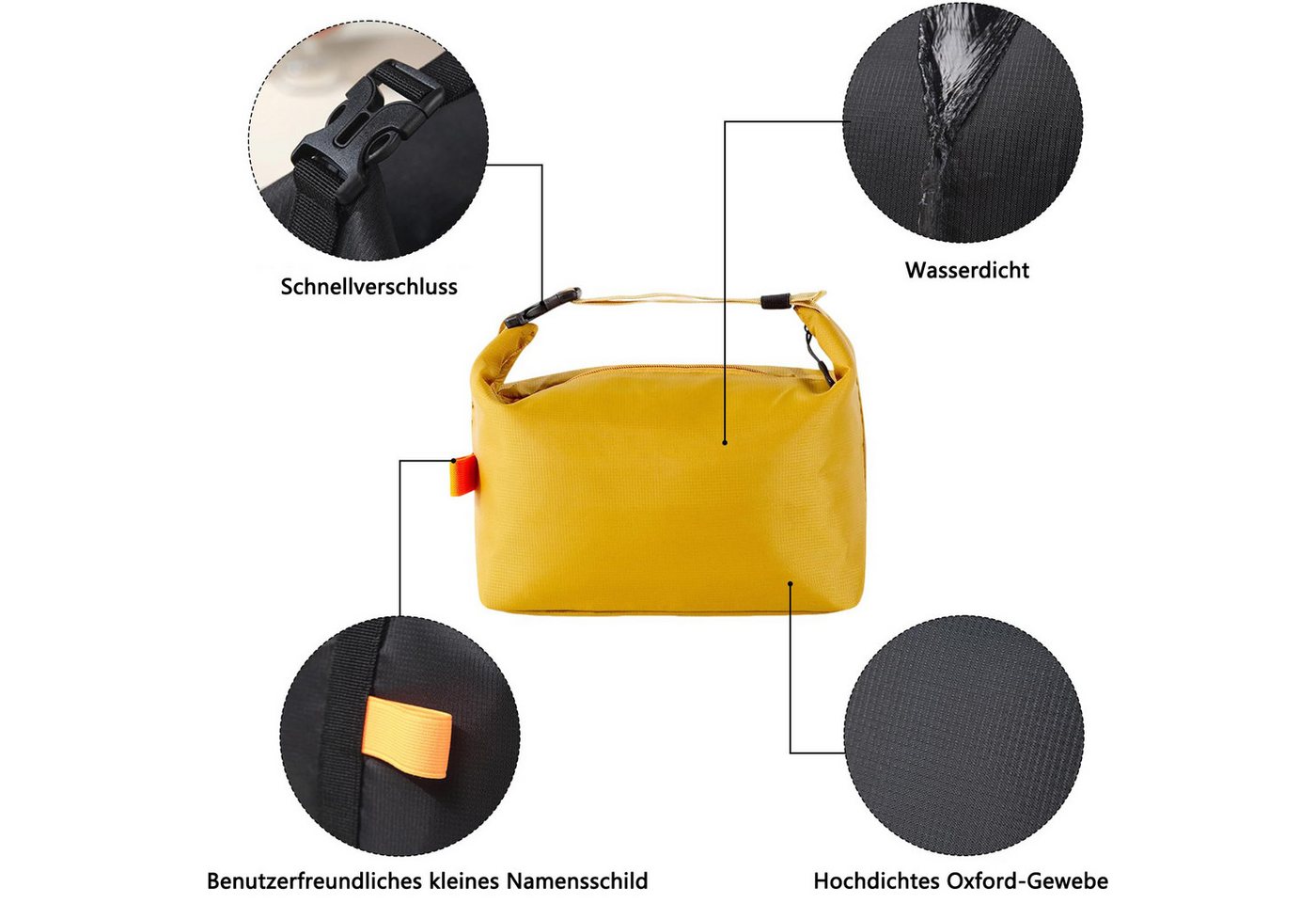 Agger Kühltasche Isolierte Lunch-Tasche mit dicker Folie, auslaufsichere Thermotasche, für Arbeit, Schule und Picknick, mit verstellbarem Schultergurt – Bild 5 von 5