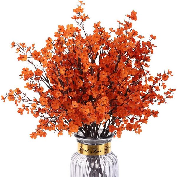 Kunstblumenstrauß 3 künstliche Kirschblütensträuße, künstliche Schleierkrautblumen, Agger, für Wohn- und Hochzeitsdekoration sowie DIY-Blumenarrangements