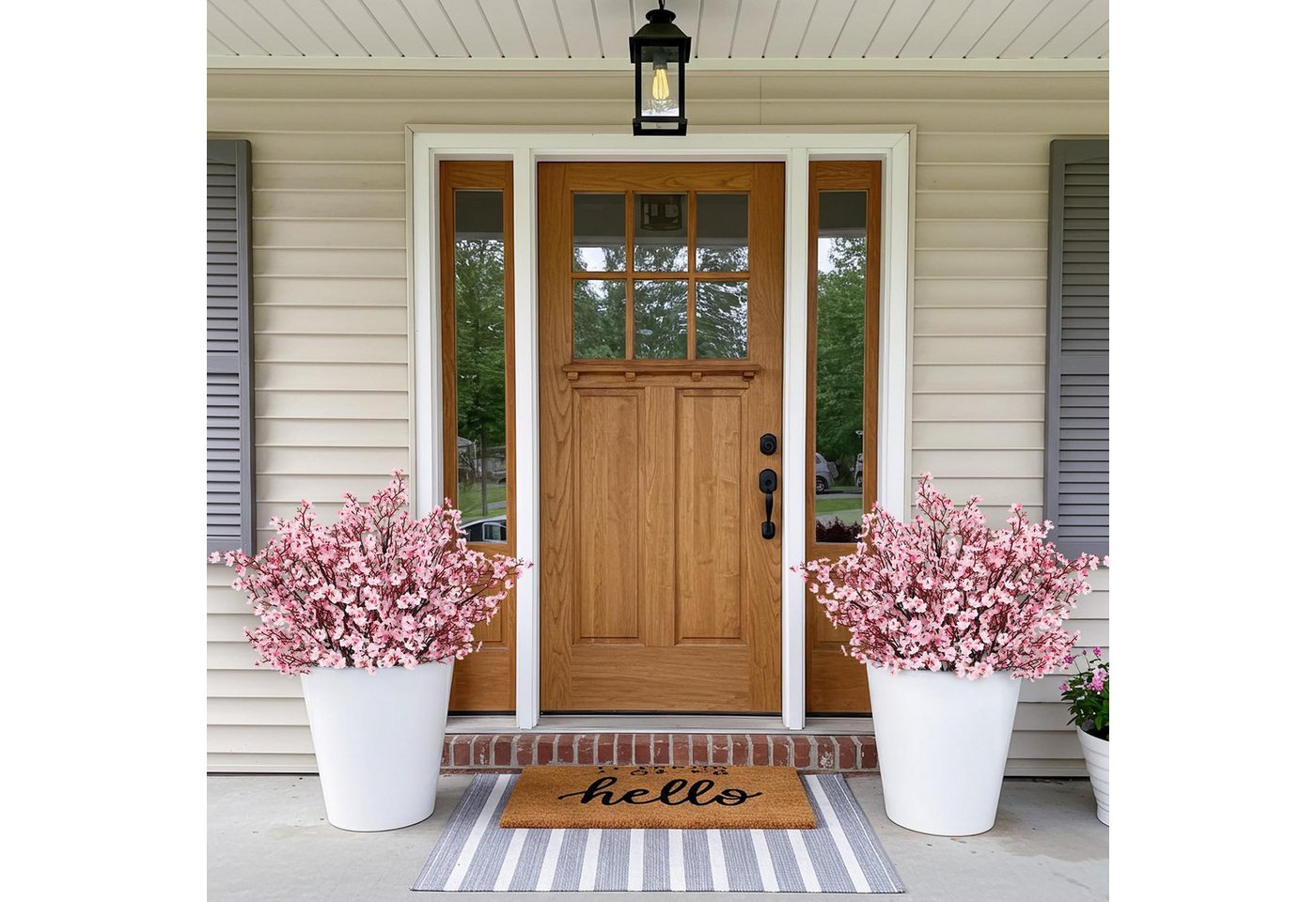 Kunstblumenstrauß 3 künstliche Kirschblütensträuße, künstliche Schleierkrautblumen, Agger, für Wohn- und Hochzeitsdekoration sowie DIY-Blumenarrangements – Bild 5 von 5