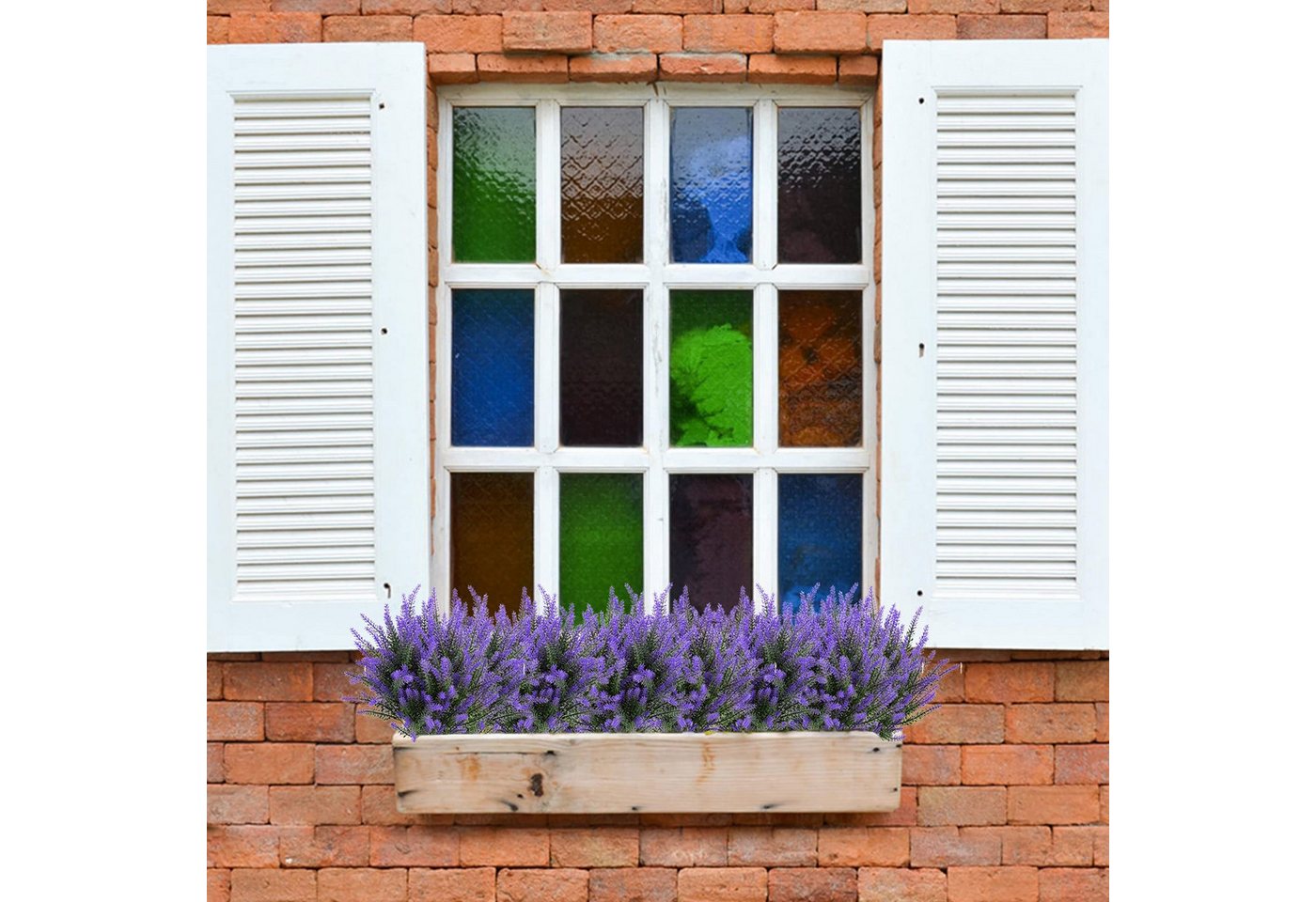 Kunstblumenstrauß 4 Bündel künstliche Lavendelsträuße, künstliche Lavendelblumen, Agger, Kunstlavendel, geeignet für Zuhause, Hochzeiten und Außendekorationen – Bild 3 von 5