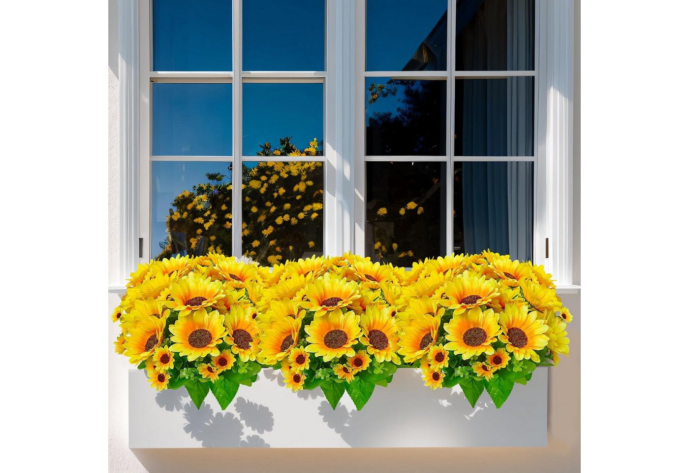 Kunstblumenstrauß 4 Bündel Kunstblumen Deko Sonnenblumen Künstlich, Agger – Bild 5 von 5