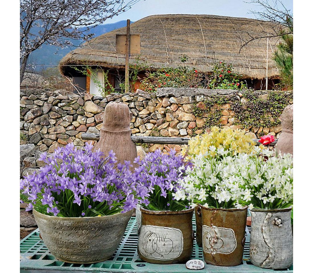 Kunstblumenstrauß 4er-Set Künstliche Narzissensträuße aus Kunststoff, Agger, ideal für Hochzeiten, Brautsträuße und Wohnraum- oder Gartendekoration – Bild 2 von 5