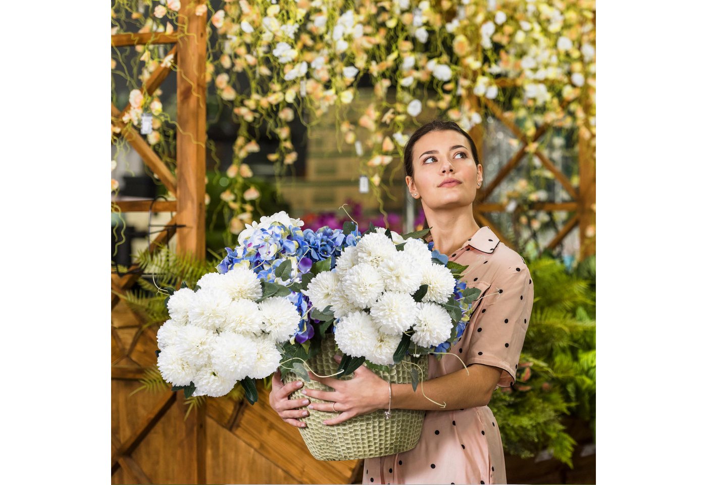 Kunstblumenstrauß 6/12 Stück künstliche Chrysanthemensträuße, künstliche Chrysanthemen, Agger, geeignet für Heim-, Garten-, Party- und Hochzeitsdekoration. – Bild 5 von 5