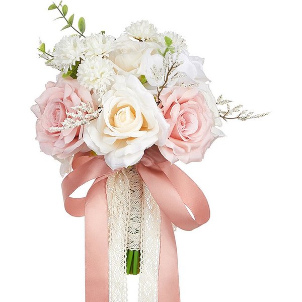 Kunstblumenstrauß Brautsträuße, künstliche Rosen, Handgefertigt, Romantisch, Agger, für Braut, Brautjungfer, Blumenstrauß