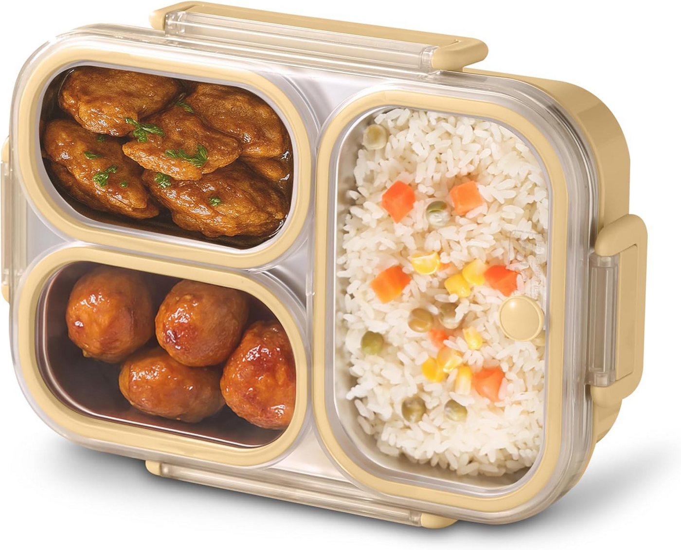 Agger Lunchbox 800ml Brotdose mit 3 Fächern,Lunchbox für Kinder und Erwachsene, (Edelstahl 304), für Schule, Büro und unterwegsIdeal, für alle Altersgruppen – Bild 2 von 5