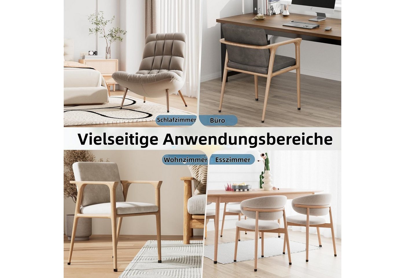 Agger Möbelfuß Stuhlbeinkappen 10 Stück,Silikon Stuhlbeinschoner mit Filzgleiter, (Kratzschutz für den Boden & Lärmminderung), Geeignet für Rund Schräge Stuhlbe – Bild 2 von 5