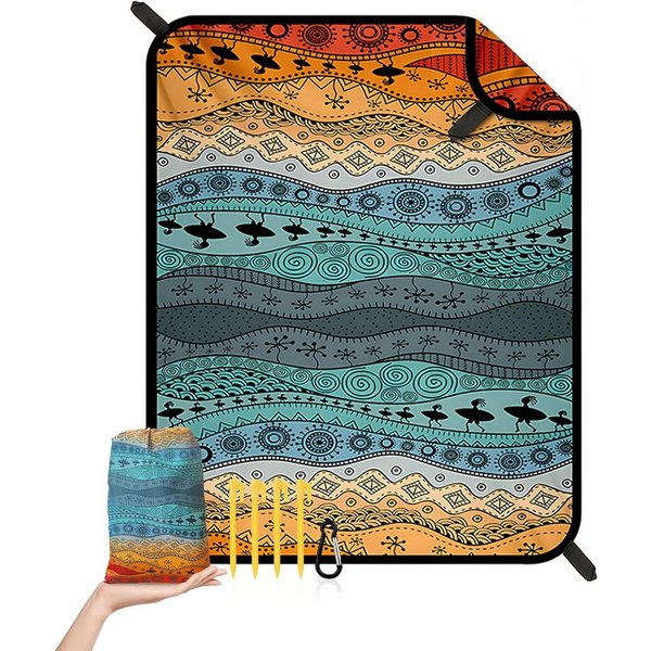 Picknickdecke Stranddecke Sandfrei - 180x220 cm Strapazierfähiges Picknickdecke, Agger, Kompakt Waschbar Strandmatte für Strand, Wandern, Reisen