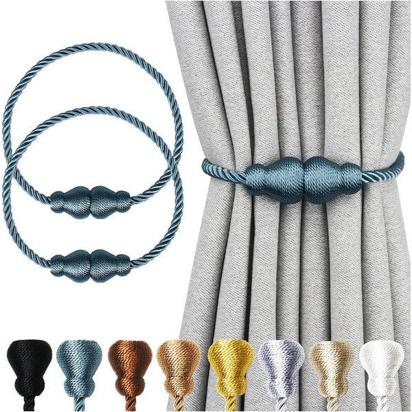 Agger Raffhalter Magnetische Raffhalter 2 Stück für Vorhänge – Dekorative Seil, (2-tlg), Raffhalter mit Magnetverschluss für Innen- und Außenbereich