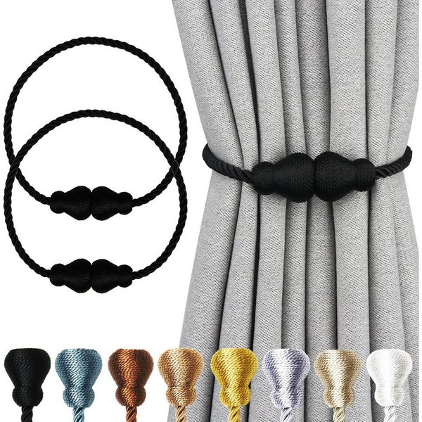 Agger Raffhalter Magnetische Raffhalter 2 Stück für Vorhänge – Dekorative Seil, (2-tlg), Raffhalter mit Magnetverschluss für Innen- und Außenbereich
