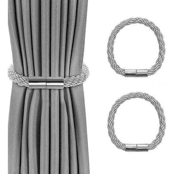 Agger Raffhalter Magnetische Vorhang Raffhalter, Raffhalter für Vorhänge mit Magnet, (2-tlg), Raffhalter für Gardinen Halterung Vorhang Halter Gardinen zubehör