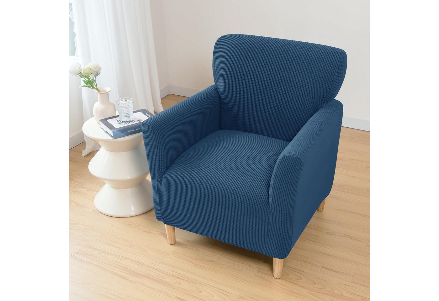 Agger Relaxsesselhusse Sesselhusse Bezug, Sessel Überzug mit Armlehnen – Dehnbarer, Sesselbezug Stretch aus Weichem Strickstoff, Waschbarer Bezug – Bild 5 von 5