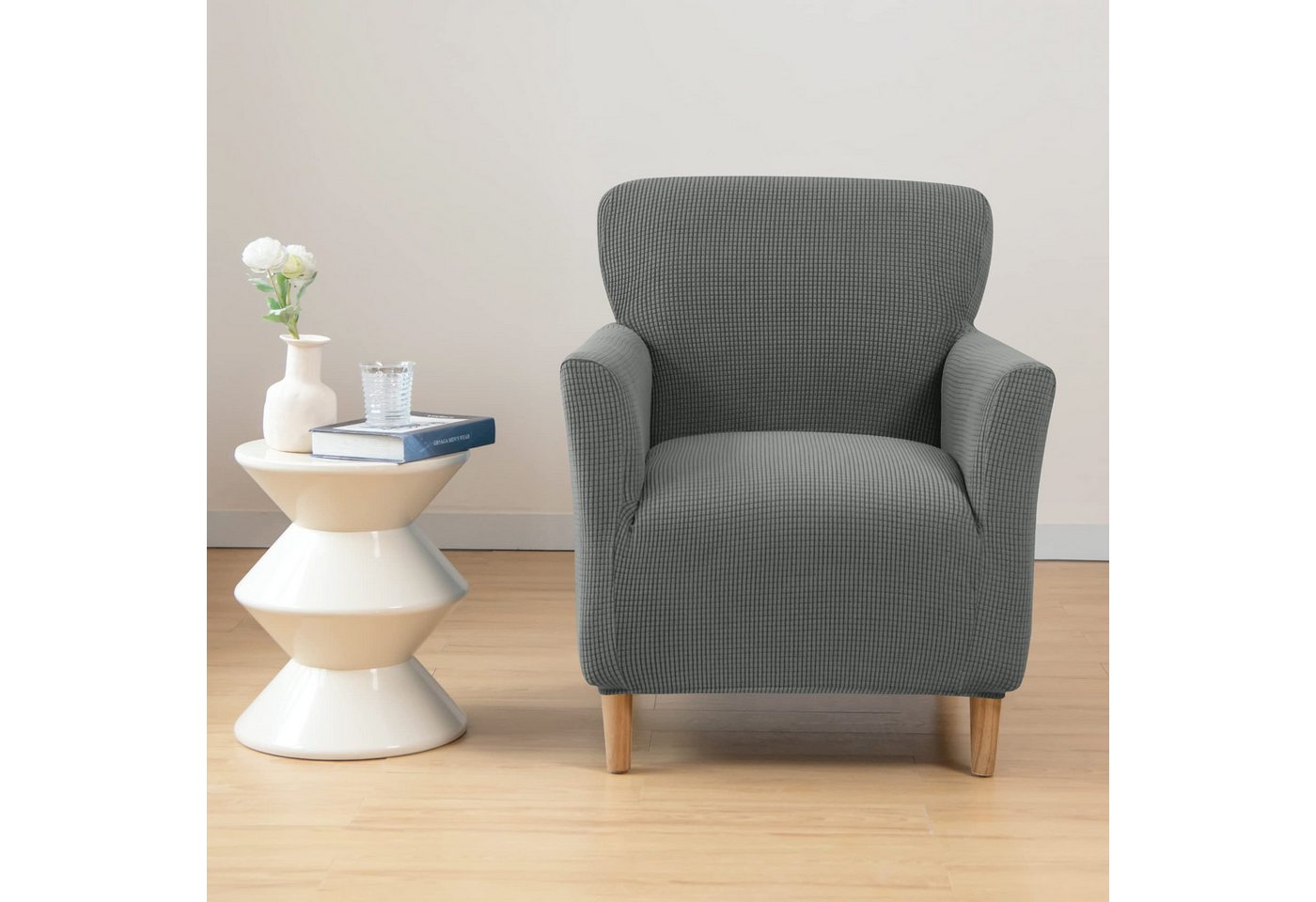 Agger Relaxsesselhusse Sesselhusse Bezug, Sessel Überzug mit Armlehnen – Dehnbarer, Sesselbezug Stretch aus Weichem Strickstoff, Waschbarer Bezug – Bild 5 von 5