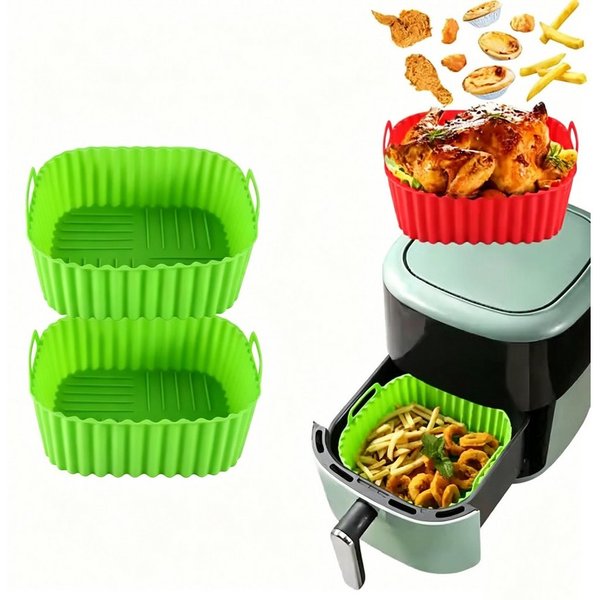 Agger Silikonform Silikon-Backformen für Heißluftfritteuse, 2er-Set, Hitzebeständige Airfryer-Backformen für Küche & Backen