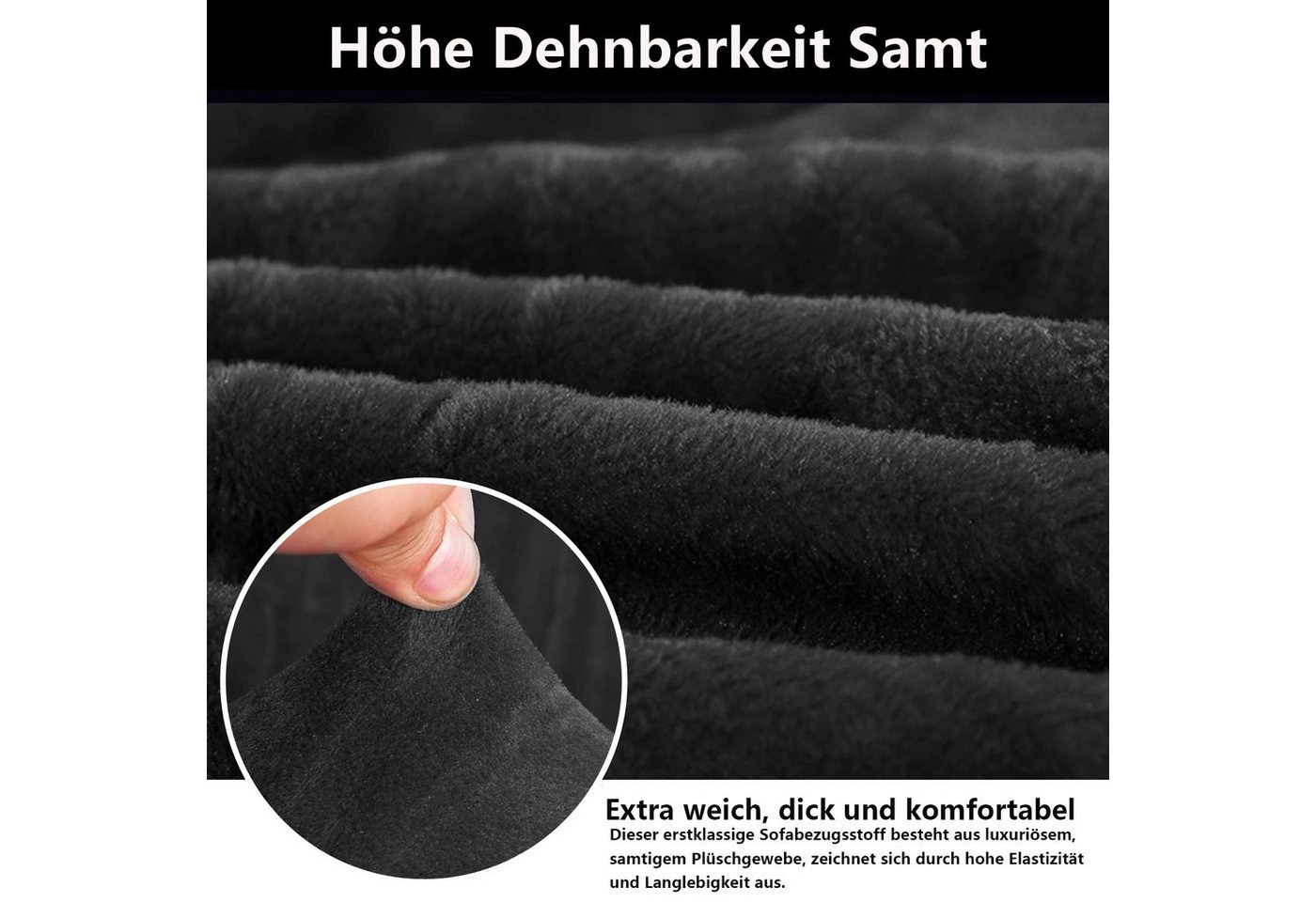 Agger Sofabezug Stretch-Sofabezug Dicke Samt Sofa Überwürfe Sofabezug, Sofahusse mit Armlehne für Wohnzimmer, Protector für Hunde Haustiere – Bild 3 von 5