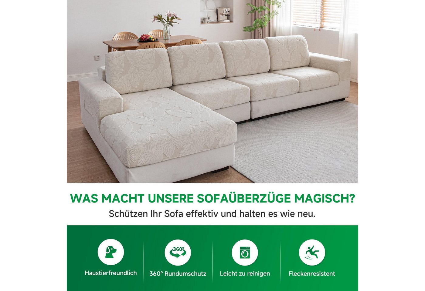 Agger Sofahusse Sofa Überzug, Universeller elastischer Sofabezug für Sitzkissen, rutschfest, waschbar & pflegeleicht, ideal für Sofa-Schutz – Bild 5 von 5