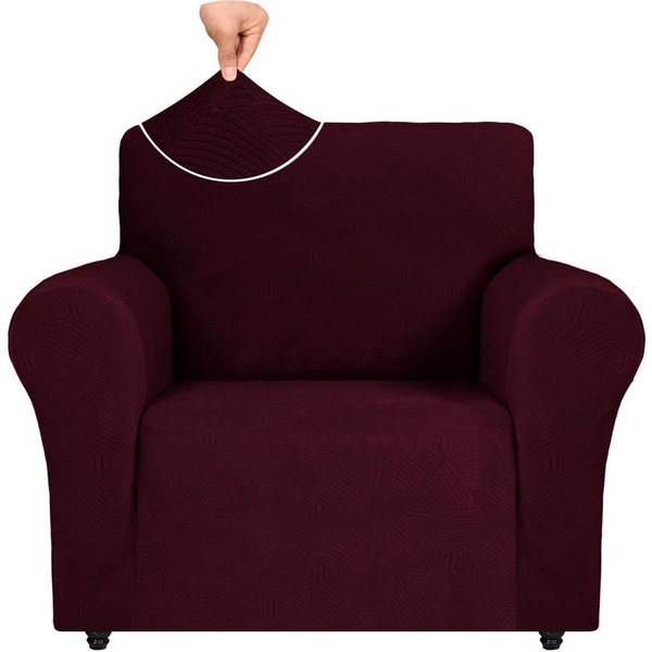 Agger Sofahusse Stretch Sofabezug, Sofa Überzug 1/2/3/4 Sitzer, Sofaschoner rutschfest, Elastisch Couch Überzug Mit Armlehnen, Sofaüberwurf Couch Überwurf
