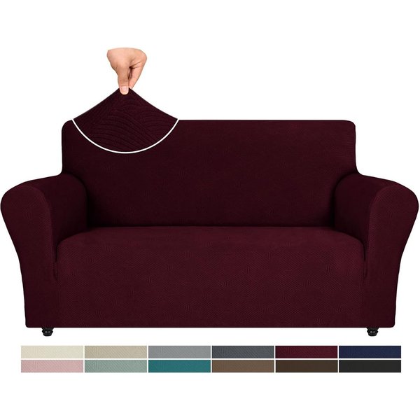 Agger Sofahusse Stretch Sofabezug, Sofa Überzug 1/2/3/4 Sitzer, Sofaschoner rutschfest, Elastisch Couch Überzug Mit Armlehnen, Sofaüberwurf Couch Überwurf