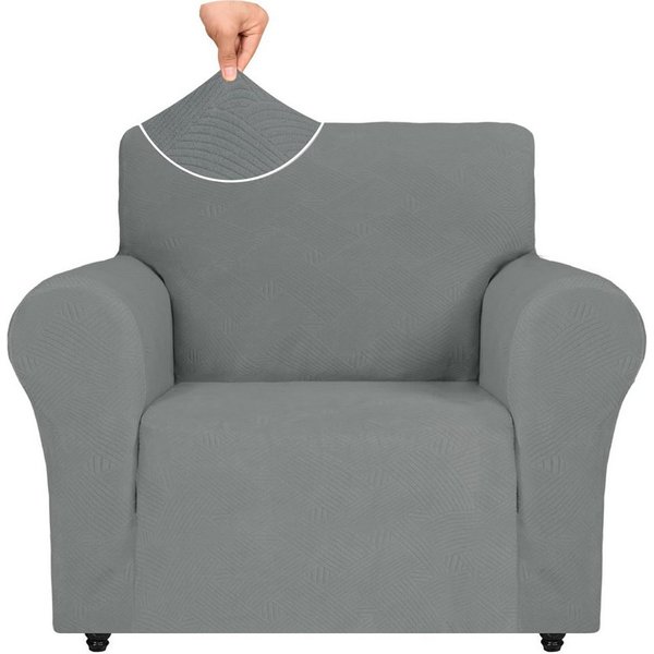Agger Sofahusse Stretch Sofabezug, Sofa Überzug 1/2/3/4 Sitzer, Sofaschoner rutschfest, Elastisch Couch Überzug Mit Armlehnen, Sofaüberwurf Couch Überwurf