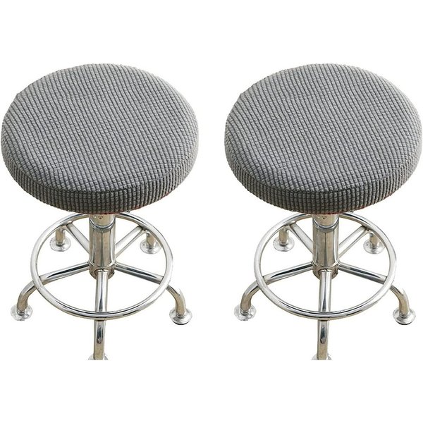 Agger Stuhlhusse 2 Stück Hocker Bezug Rund Luxuriöser Stoff, Durchmesser 30-40cm, Rund Dehnbar Knitterfrei Waschbar Staubdicht Hocker Bezug