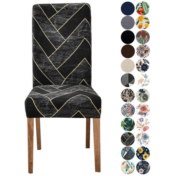 Agger Stuhlhusse Stuhlhussen 4/6er Set Stretch Stuhlbezug, Modernes Muster Abnehmbarer, Waschbar Stuhl Hussen für Wohnzimmer, Esszimmerstühle