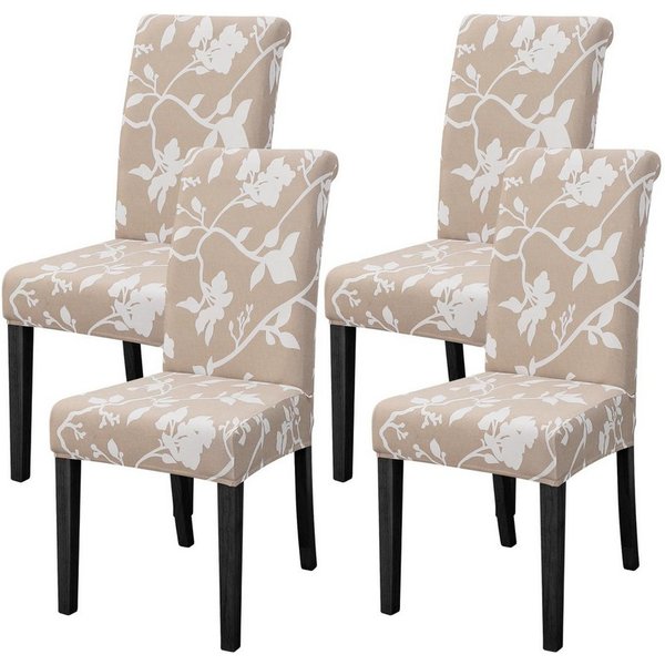 Agger Stuhlhusse Stuhlhussen 4/6er Set Stretch Stuhlbezug, Modernes Muster Abnehmbarer, Waschbar Stuhl Hussen für Wohnzimmer, Esszimmerstühle