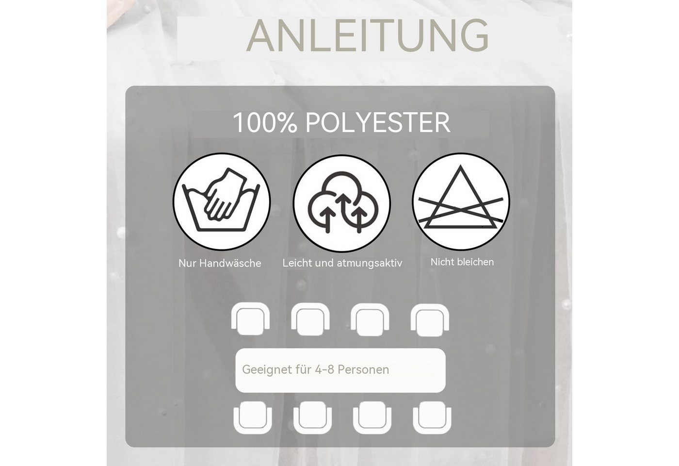 Agger Tischläufer Eleganter Tischläufer,Perlenverzierter Tischläufer aus Netz Tüllstoff (2-tlg), Tischdecke für Boho-Hochzeit, Geburtstagsfeier,0.75*3m,transpar – Bild 2 von 5