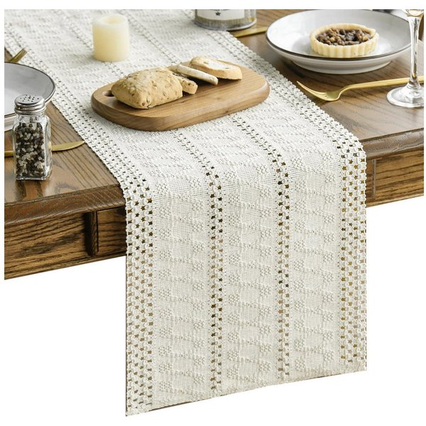 Agger Tischläufer Tischläufer im Landhausstil mit offenem Webmuster, Deko für Küche & Esstisch, Partydekoration — 30x 140 CM