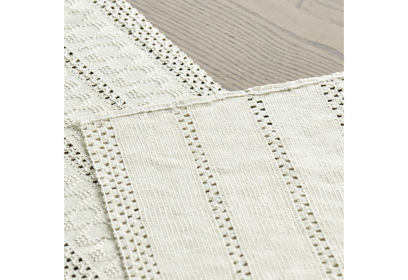 Agger Tischläufer Tischläufer im Landhausstil mit offenem Webmuster, Deko für Küche & Esstisch, Partydekoration — 30x 140 CM – Bild 5 von 5