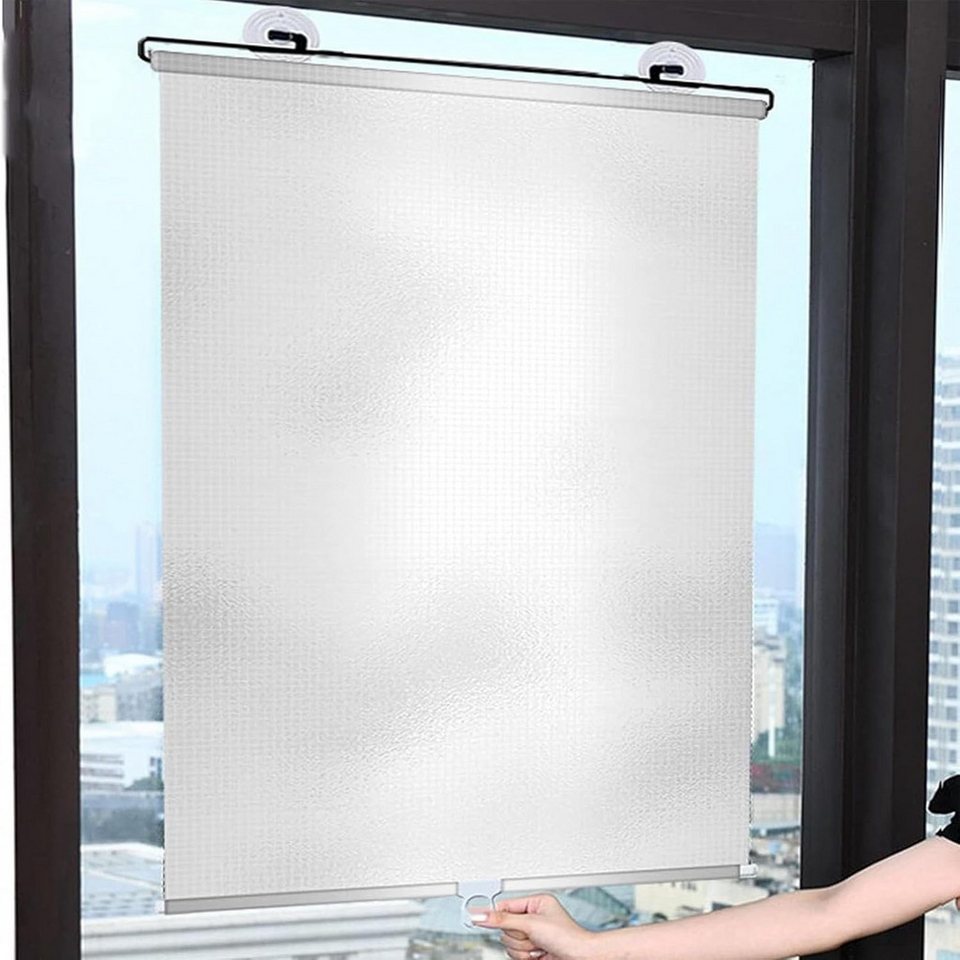 Verdunklungsrollo Sonnenschutz Rollo mit Saugnäpfen,Verdunklungsrollo ohne Bohren, Agger, Teleskopisch, Tragbar, Für Fenster & Auto – Bild 2 von 5