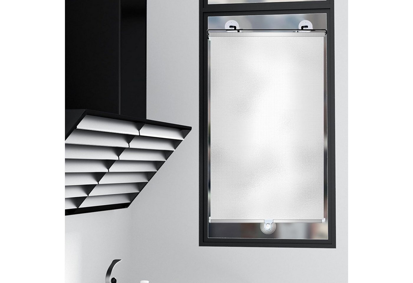 Verdunklungsrollo Sonnenschutz Rollo mit Saugnäpfen,Verdunklungsrollo ohne Bohren, Agger, Teleskopisch, Tragbar, Für Fenster & Auto – Bild 4 von 5