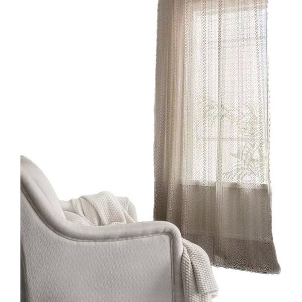 Agger Vorhang Beige Boho-Spitzengardinen – Gehäkelter Makramee-Vorhang (1 St), im Bohemian-Stil mit Quasten, Fenstervorhänge