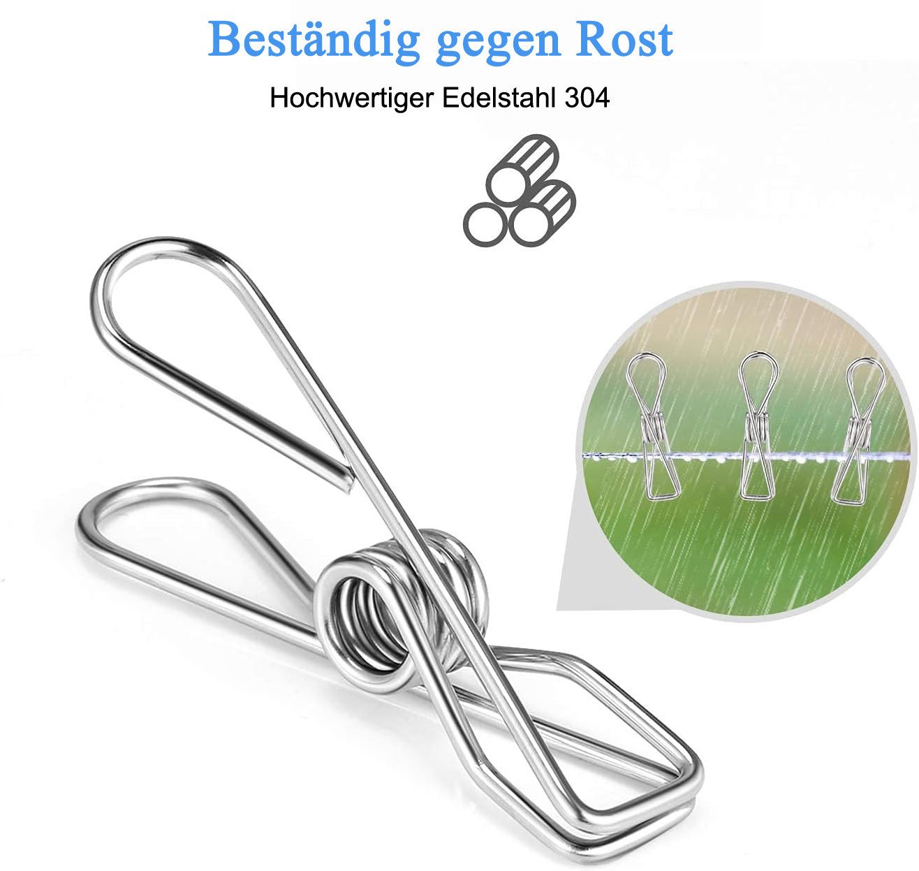 Agger Wäscheklammern Wäscheklammern Edelstahl, 40er-Set, Unverwechselbares Design, Langlebigkeit – Bild 5 von 5
