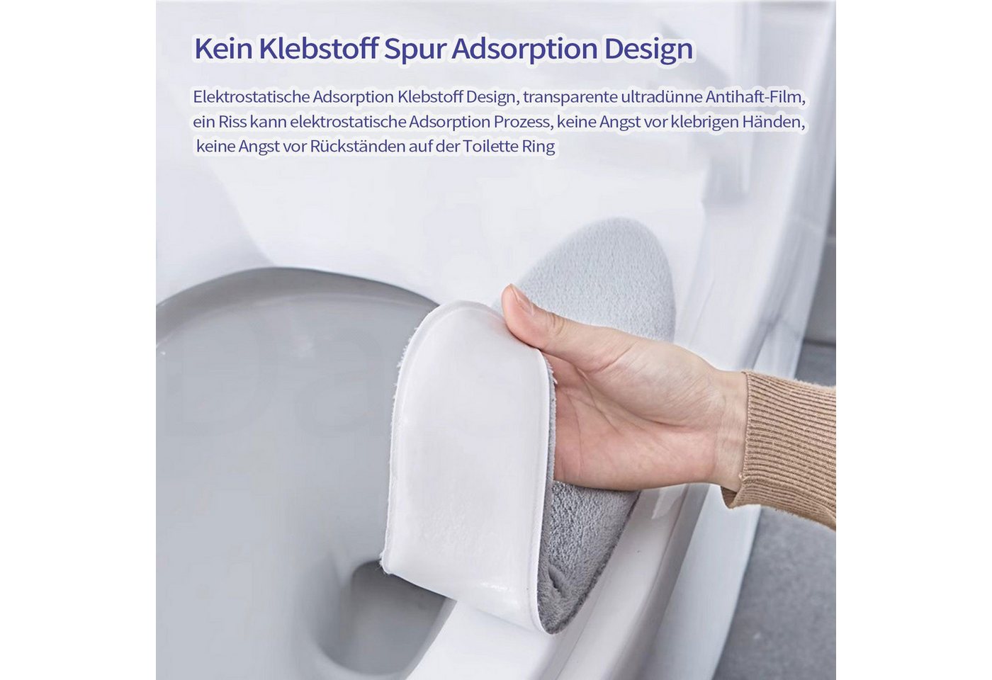 Agger WC-Deckelbezug 2 Stück Toilettensitzbezug Dicker Und Wärmer Wc-Sitz Pad, Waschbarer, WC Abdeckung Cover Pad Toilettensitzkissen – Bild 2 von 5