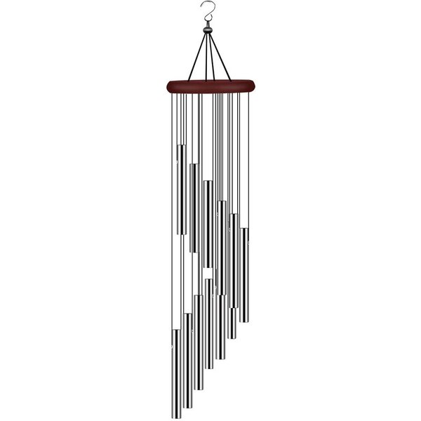 Agger Windspiel Windspiel für den Außenbereich – Gedenk-Windspiel mit 12 Röhren, aus Aluminiumlegierung und Aufhängehaken