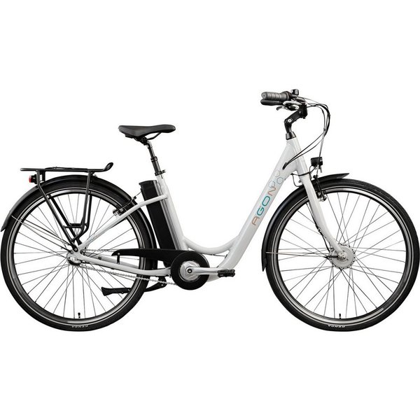 AGON E-Bike Cityrad Aurora, 3 Gang, Nabenschaltung, Frontmotor, 536 Wh, Pedelec, Elektrofahrrad für Damen u. Herren