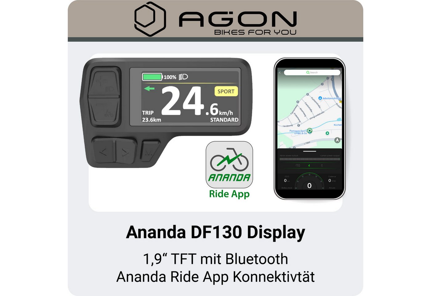 AGON E-Bike Mountainbike Alpha, 10 Gang Shimano Deore SGS T6000 Schaltwerk, Kettenschaltung, Heckmotor, 540 Wh, Pedelec, Elektrofahrrad für Damen u. Herren, MTB – Bild 4 von 5