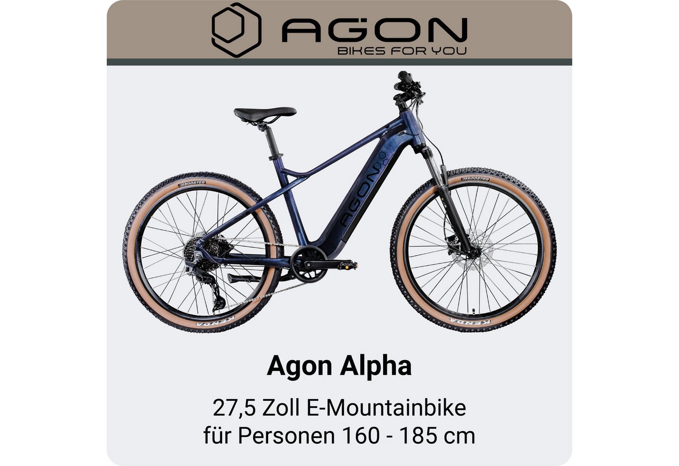 AGON E-Bike Mountainbike Alpha, 10 Gang Shimano Deore SGS T6000 Schaltwerk, Kettenschaltung, Heckmotor, 540 Wh, Pedelec, Elektrofahrrad für Damen u. Herren, MTB – Bild 2 von 5